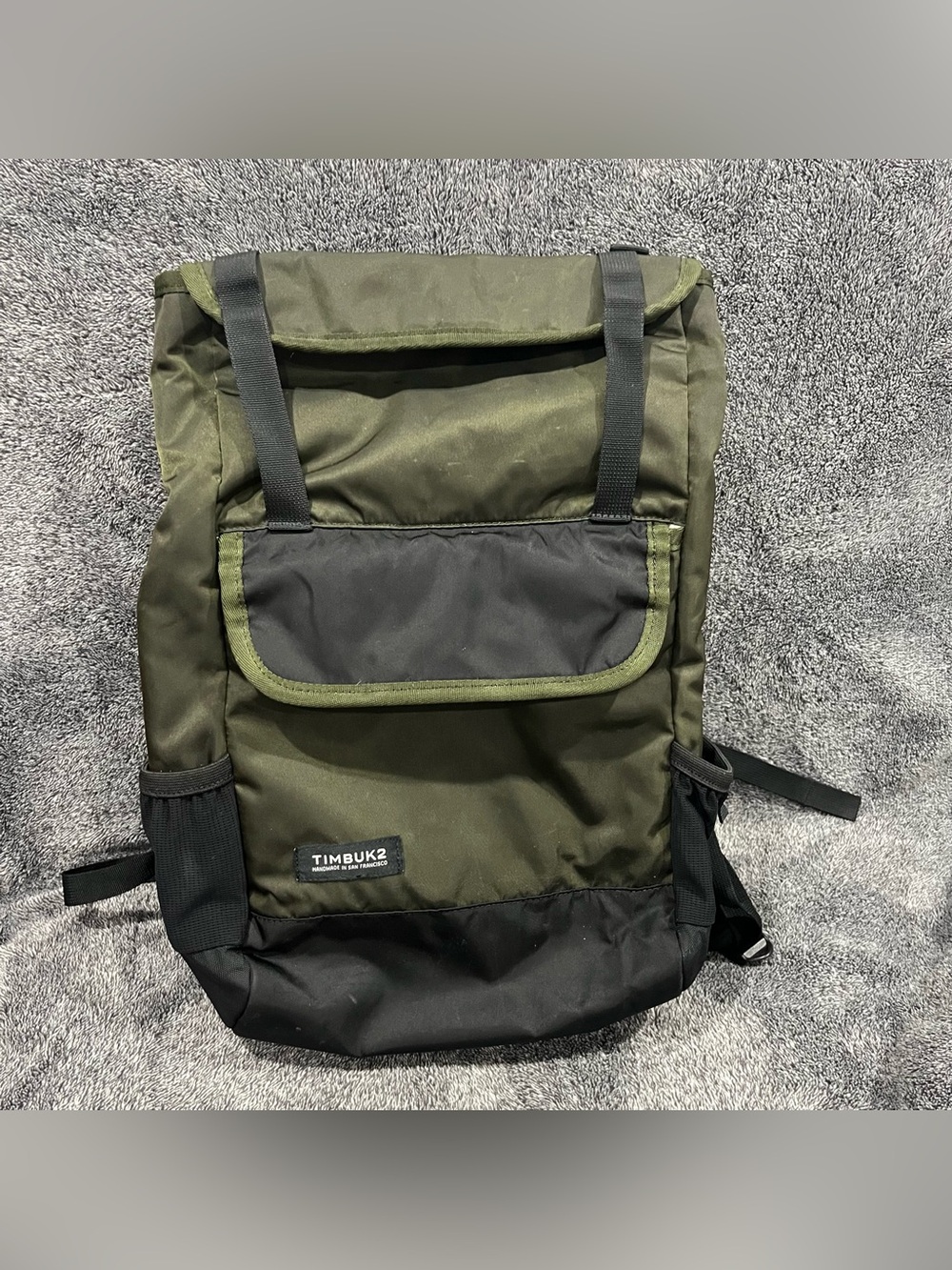 Timbuk2 Grid backpack army green and black colorway
